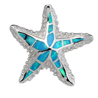 Blue Opal Starfish Slide Pendant