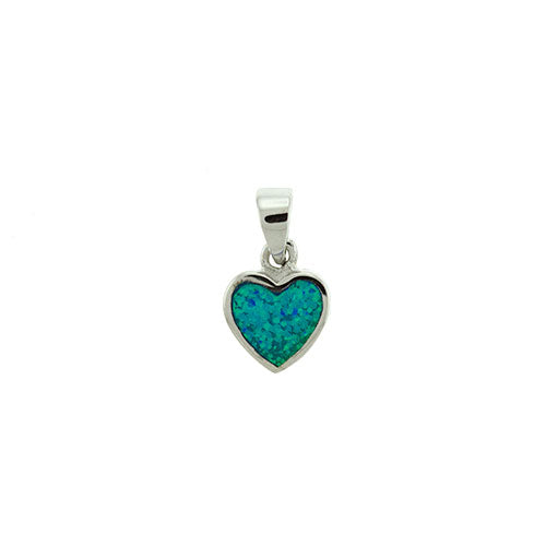 Blue Opal Heart Pendant