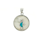 Opal Seahorse and Mother of Pearl Pendant