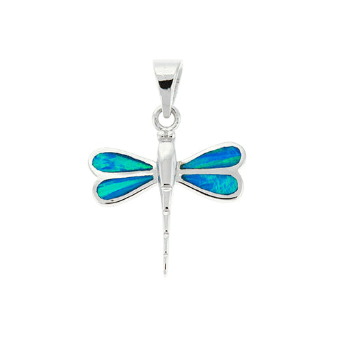 Blue Opal Dragonfly Pendant