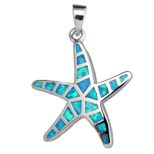 Blue Opal Starfish Pendant