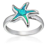 Blue Opal Starfish Ring