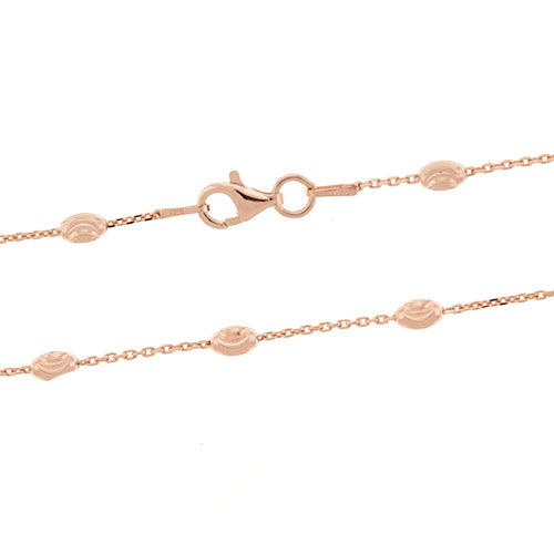 Rose Gold DC Oval Moon Bead Chain