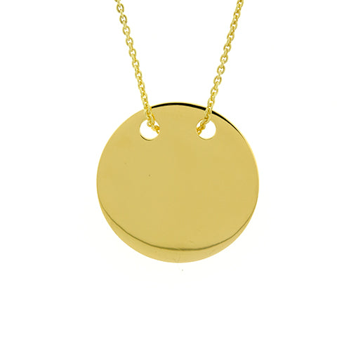 Gold Vermeil Double Hole Disc Necklace