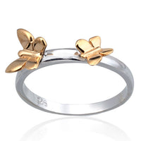 Gold Vermeil Double Butterfly Ring