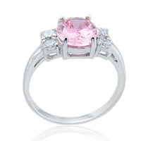 Pink and Four CZ Ring