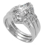 CZ Cathedral Marquise Wedding Set