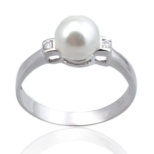 7mm Pearl with CZ Ring