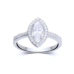 Marquise Halo CZ Ring