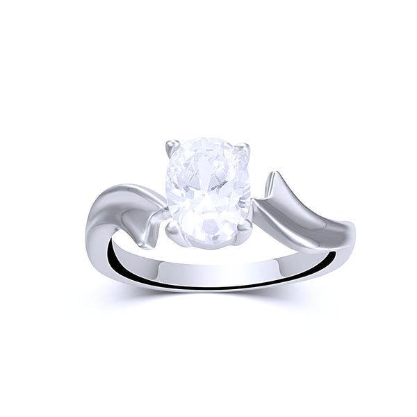 Oval Solitaire Swirl Ring