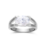 Oval CZ Pronged Ring