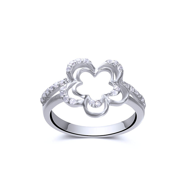 CZ Double Clover Ring