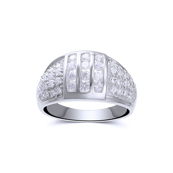 CZ Line Dome Ring