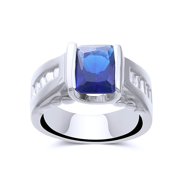 Rectangle Sapphire CZ Ring