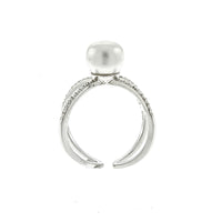 Pearl and CZ X Ring