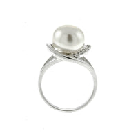 Pearl and CZ Nest Ring