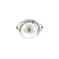 Pearl and CZ Nest Ring