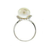 Pearl and CZ Swirl Ring