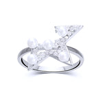 Pearl and CZ Starburst Ring