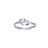 CZ Slash Heart Ring