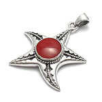 Red Coral Starfish Pendant