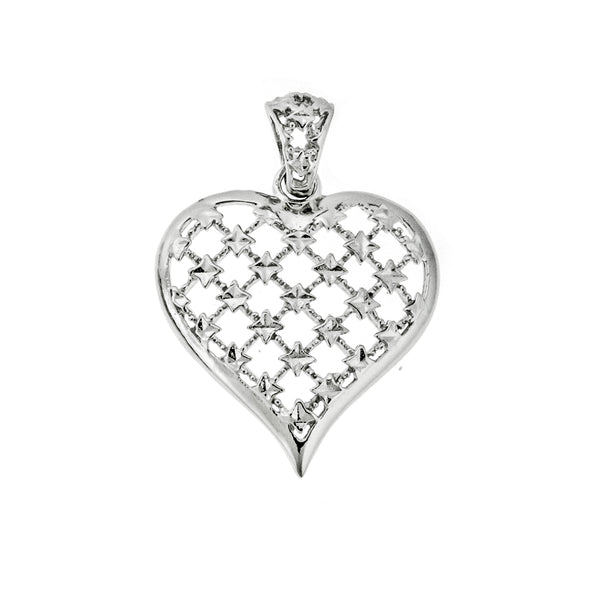 Checkered Filigree Heart Pendant