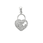 Micro Pave CZ Heart Lock Pendant