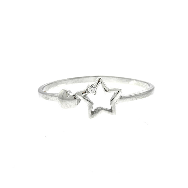 CZ Heart and Star Ring