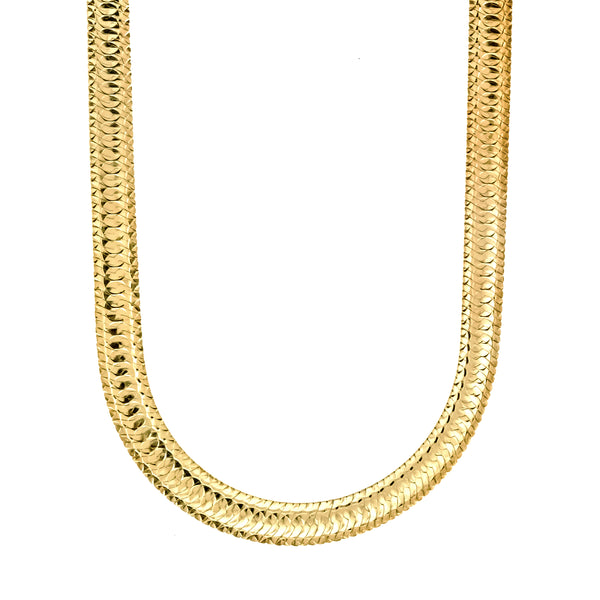 Gold Vermeil Ring Herringbone Chain