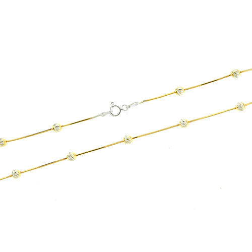 Gold Vermeil DC Snake and Bead Chain
