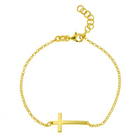 Gold Vermeil Sideways Cross Bracelet