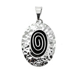 Oval Hammered Swirl Pendant