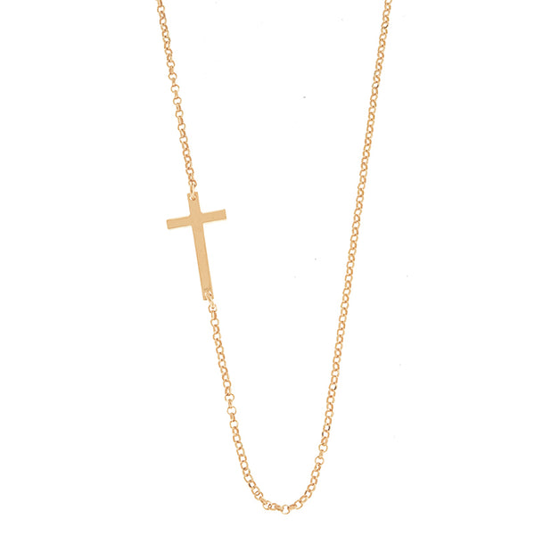 Diamond Side Cross Necklace – Fiorina Jewellery