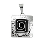 Square Hammered Swirl Pendant